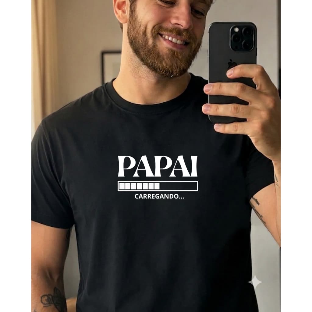 Camiseta Papai Personalizada Presente Dia dos Pais Pai de Menino Pai de Menina