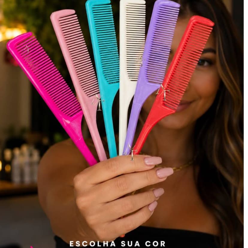 Pente Cabo Fino Penteado Acabamento Diversas Cores Salão Cabeleireiro