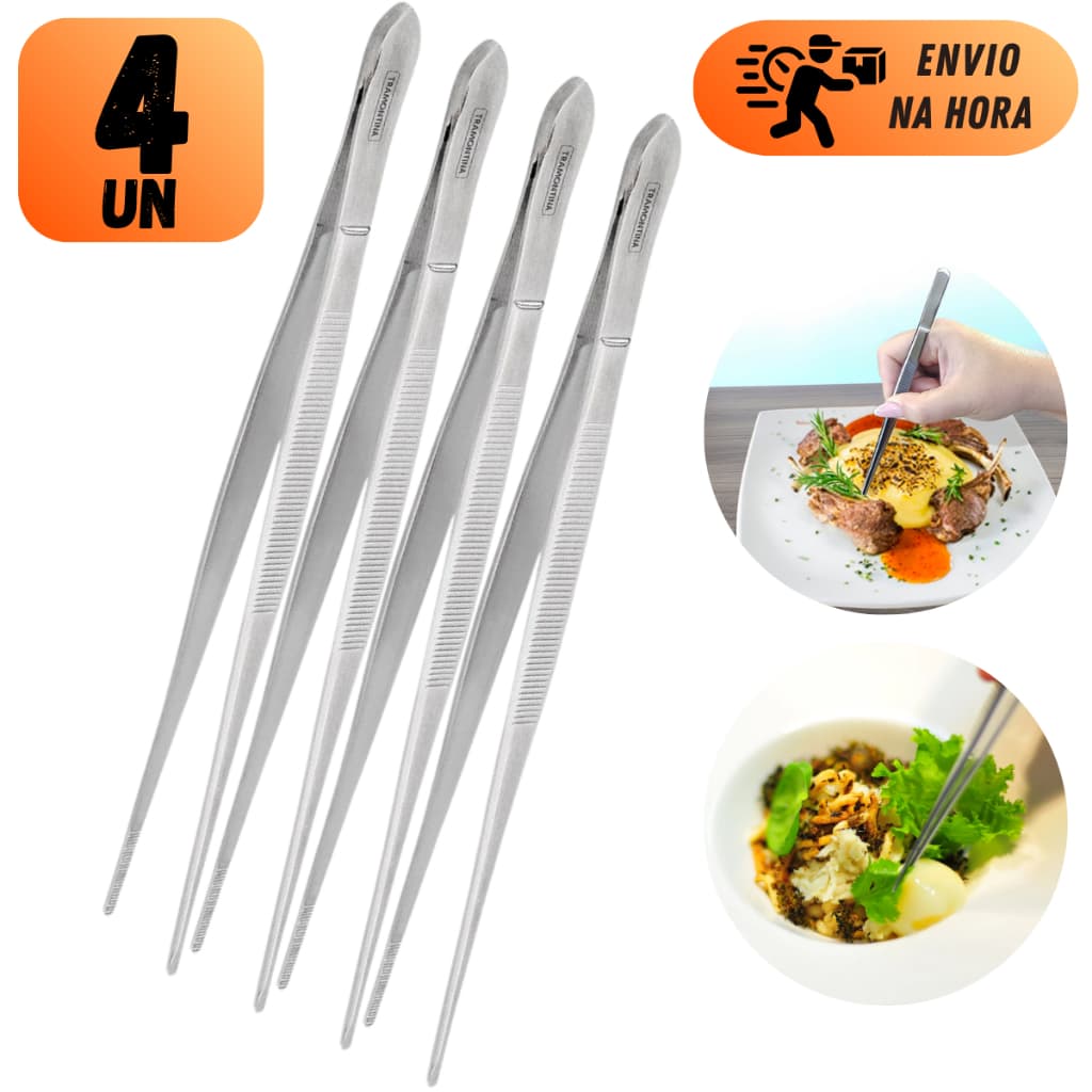 KIT PINÇA CULINARIA DE COZINHA PARA DECORAR EM AÇO INOX PROFISSIONAL RESTAURANTE E BARES 30CM