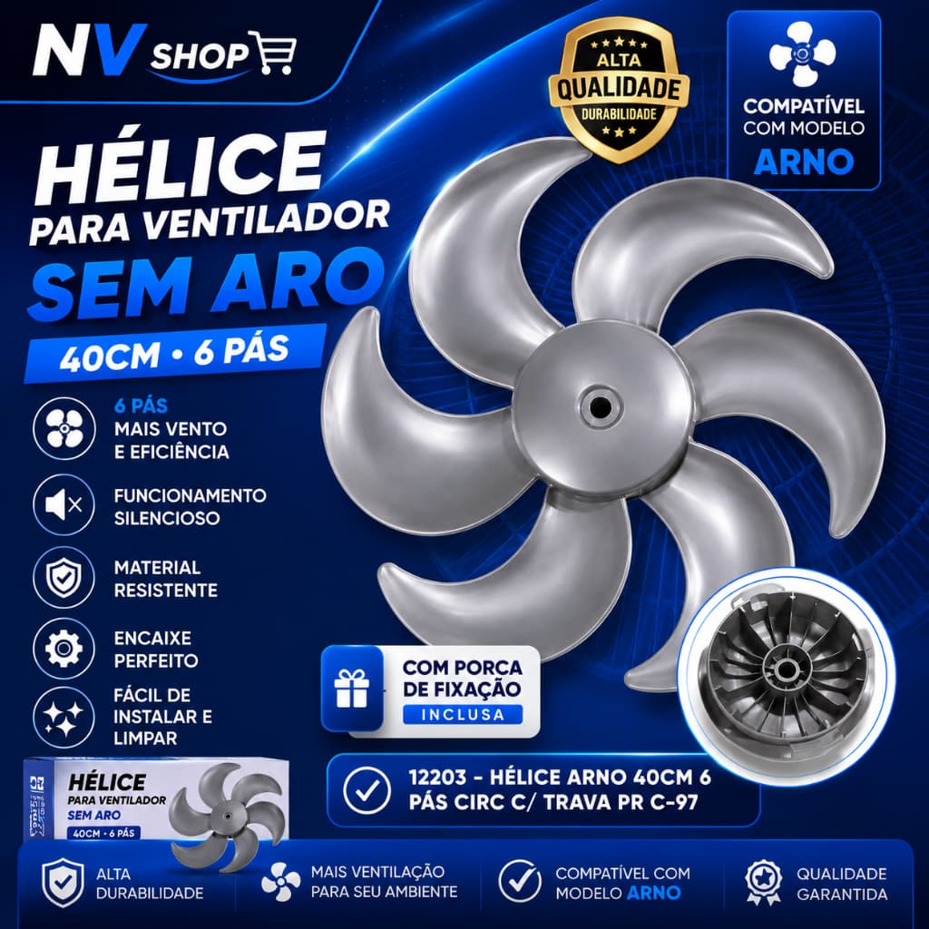 Hélice ventilador Arno 40cm  cc97 cc96