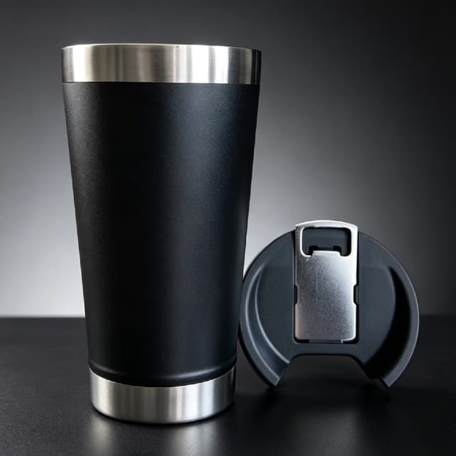 Copo Térmico Inox 473ml Com Tampa E Abridor Churrasco Acampamento Parede Dupla À Vácuo