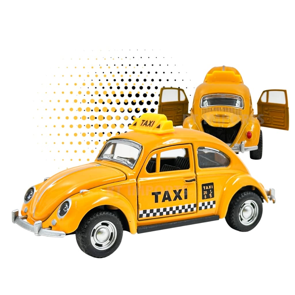 Fusca Taxi Carrinho Miniatura Brinquedo Ferro Abre Portas Capo Pneu Borracha Fricçao Coleçao Presente Natal Dia Crianças