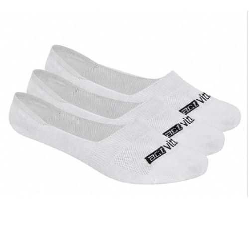 Kit 3 Pares Meia Actvitta - Sapatilha - Algodão – Conforto Premium  - Tamanho 33 ao 38 - Branco