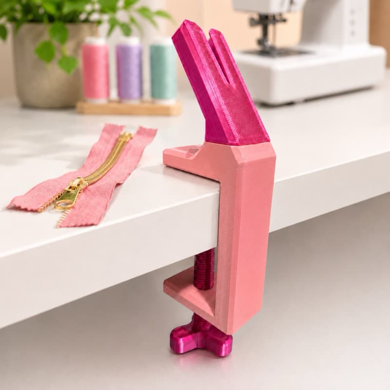 Suporte Guia para Colocar Cursor em Zíper com Fixação na Mesa