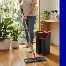 Mop lava seca balde rodinha limpeza piso casa tira po absorve liquidos pratico