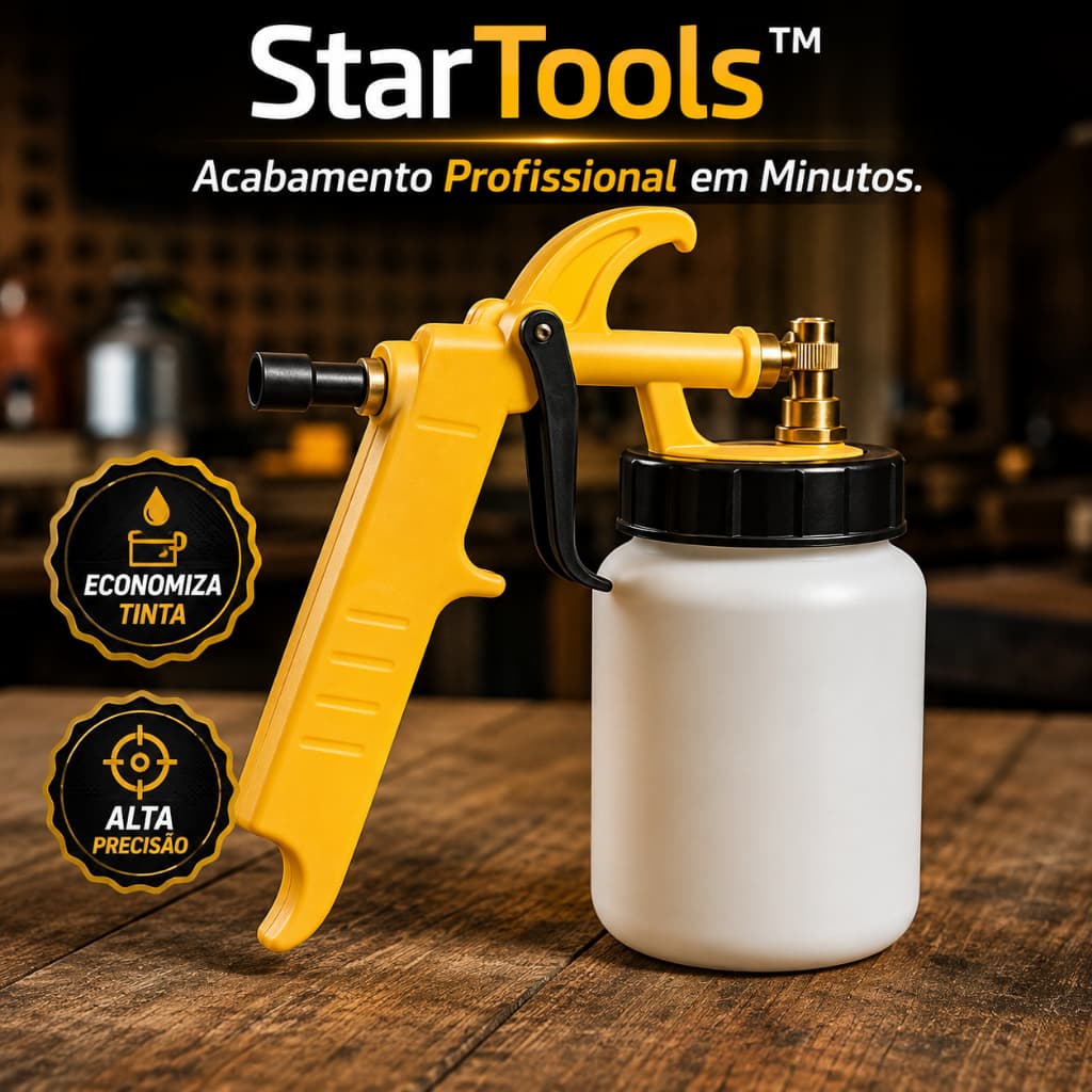 Pistola de Pintura Pulverizadora 500ml para Compressor de Ar Alta Precisão Acabamento Profissional