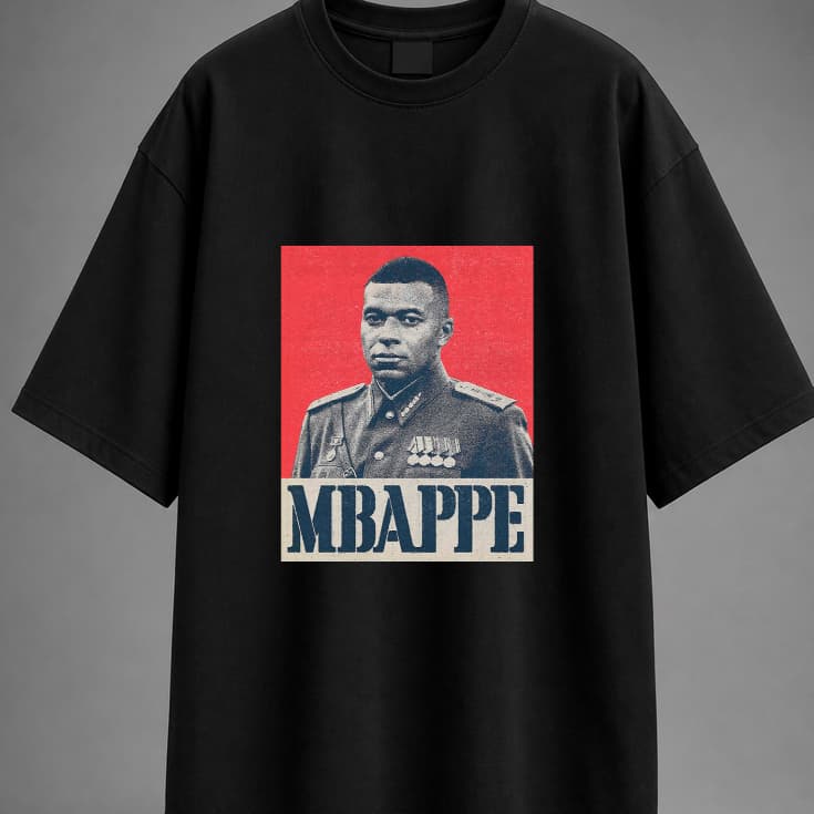 Camiseta Oversized Algodão Kylian Ditador Estampado Casual Mbappe Engraçada França Meme Futebol Copa Unissex