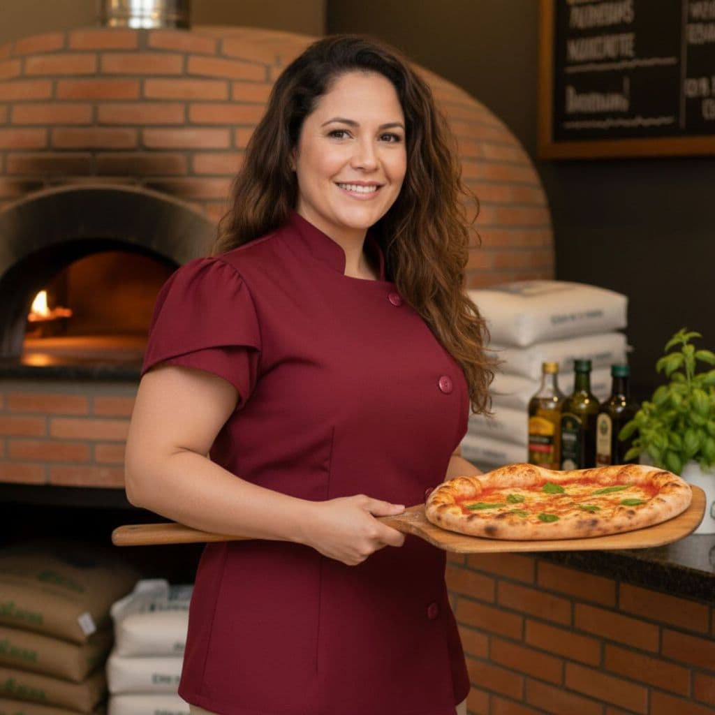 Dolma Chef Feminino Gabardine 100% Poliéster Manga Curta Confortável Para Confeiteira