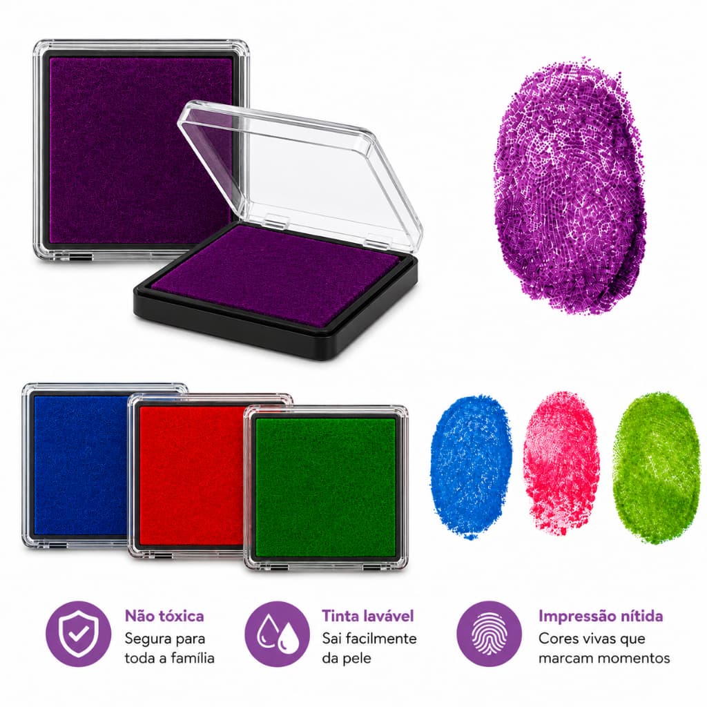 Almofada Tinta Colorida para Papel Scrapbook Artesanato Carimbo Digital Infantil