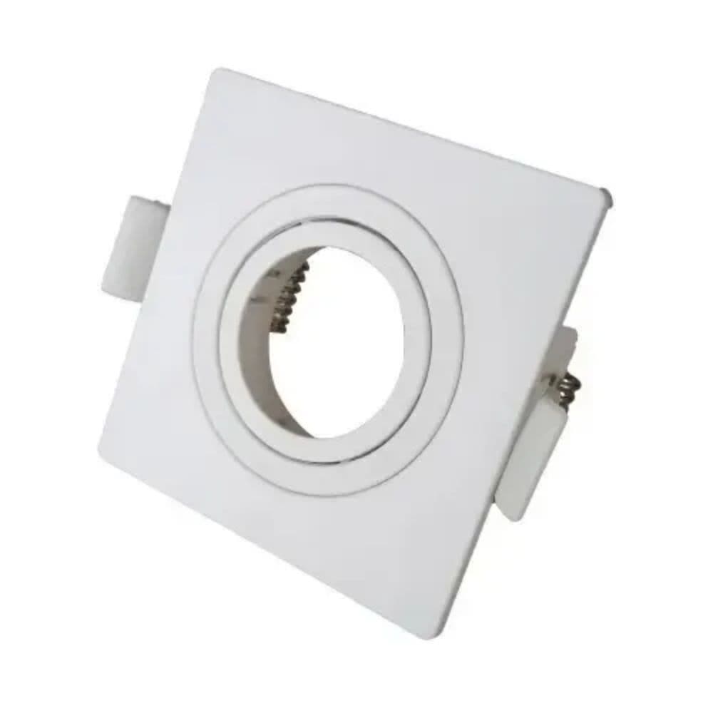 Spot de Embutir Faceado Quadrado Branco + Lâmpada LED Mini Dicróica 4W 3000K
