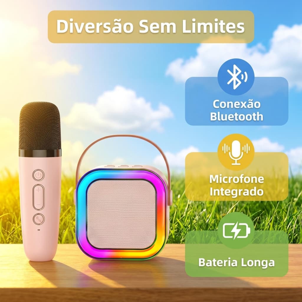 Alto Falante Microfone Integrado Música Festa Recreação