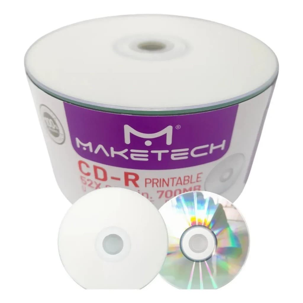 50 Midia Virgem Cd Maketeck Printable Grava Psone Ps1 Musica Mp3