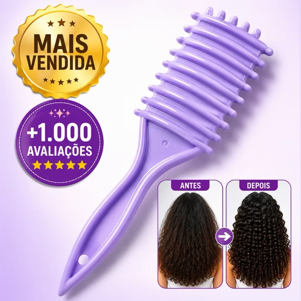 Escova Fitagem Cabelo com Cerdas Macias Com Dentes para Reduzir a Pressão e Separação Garantindo Cachos Perfeitos