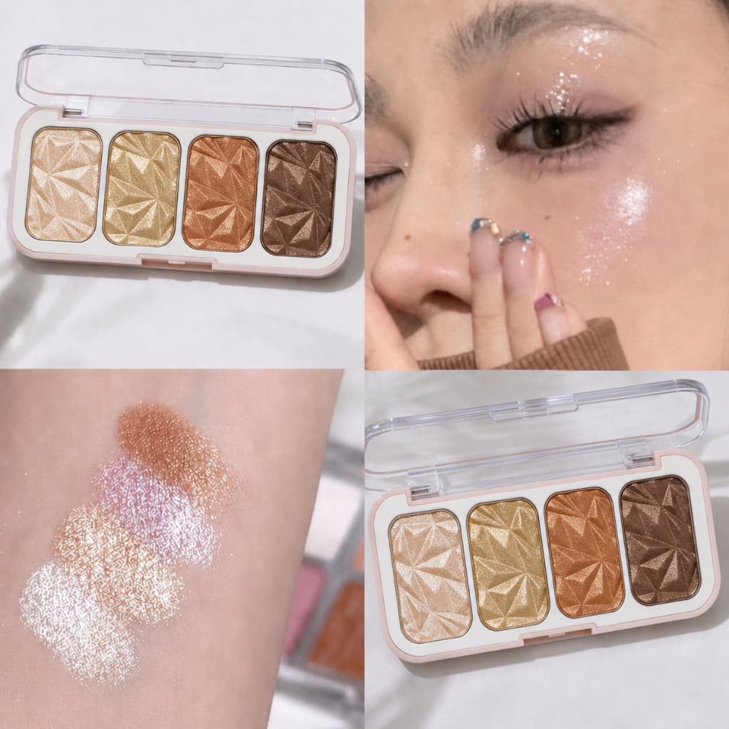 4 Color Chocolate Eyeshadow Palette, Matte and Shimmer Earth Tones, High Pigment, Affordable Choice