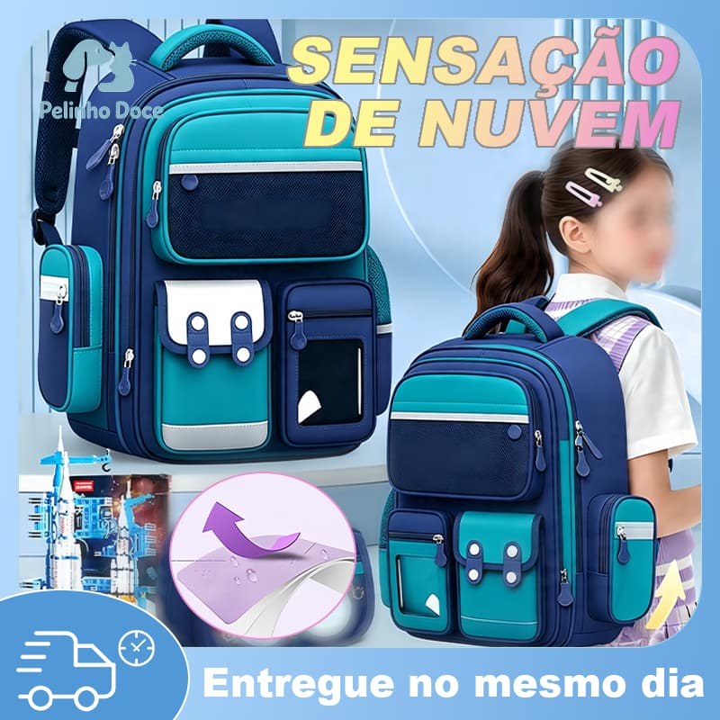 Mochilas Escolares para Alunos do Ensino Fundamental, Primeiro ao Sexto Ano, Super Reforçada e Ortopédica