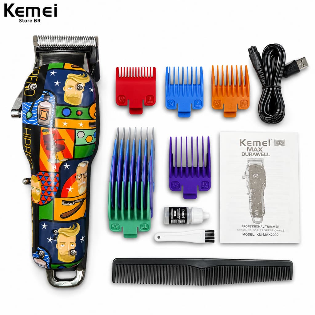 Máquina de Corte Kemei-MAX2092 Profissional Clipper Cabelo, Aparador De Cabelo, Barbeador Multiuso
