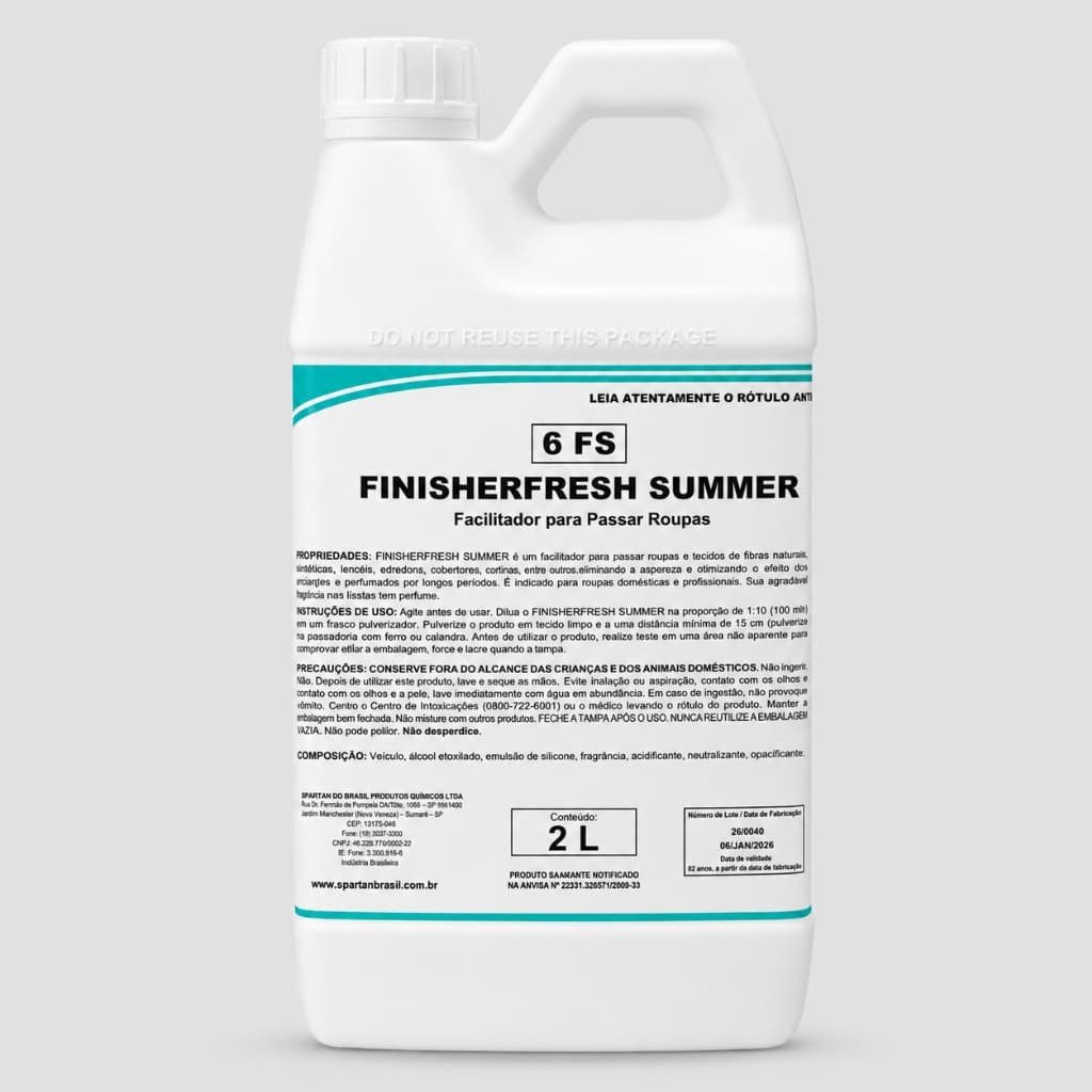 Facilitador Passar Roupa Finisherfresh Summer Concentrado 2L Spartan Original Cheirinho De Rica Fixação