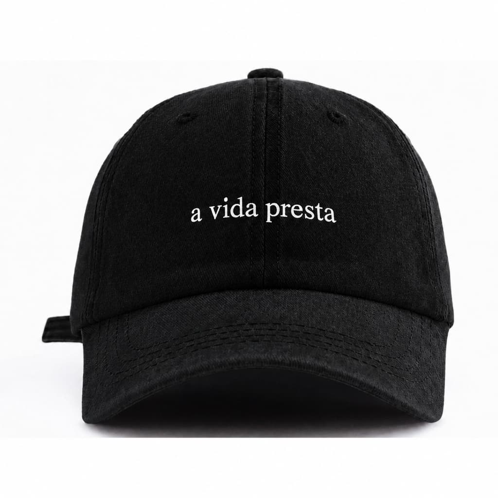 Boné Preto Feminino ou Masculino Unissex Ajustável Minimalista Dadhat Beisebol a vida presta