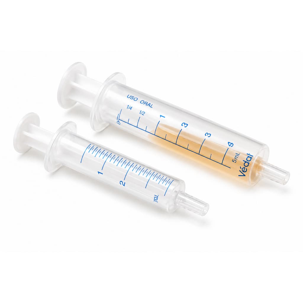 Kit 5 Seringa Descartável Sem Agulha 3ml 5ml Graduada Uso Oral Dosador Medicamentos
