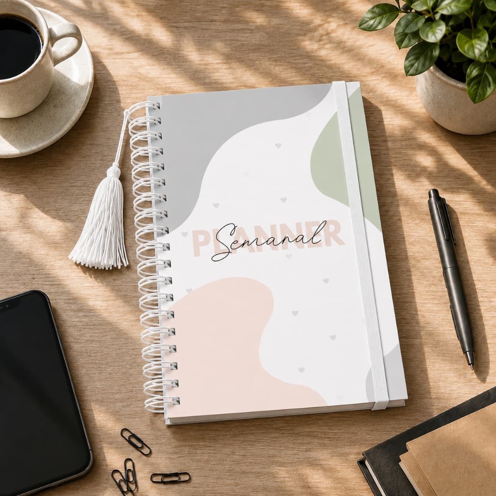 Agenda Planner Semanal Visão Semana Capa Dura A5 100 Páginas Planejamento Semanal Organização