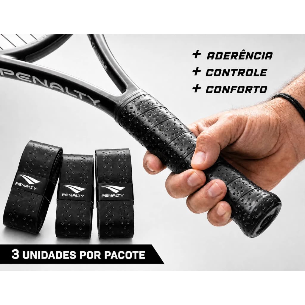Overgrip Penalty 3 unidades Fita Aderente Cabo Raquete Beach Tennis Pickleball Tennis
