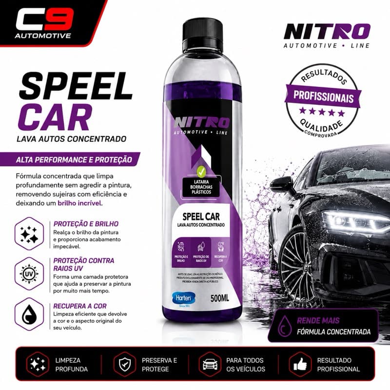 Shampoo Automotivo Concentrado Speel Car Nitro 500ml