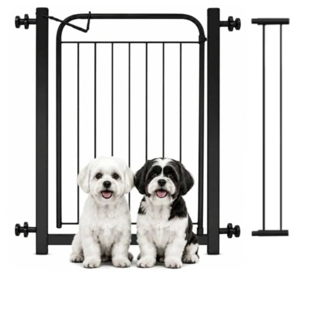 Portão Pet 68cm A 113cm Grade Para Cachorro Portão Com Alongador Proteção Segurança Bebe e Crianças