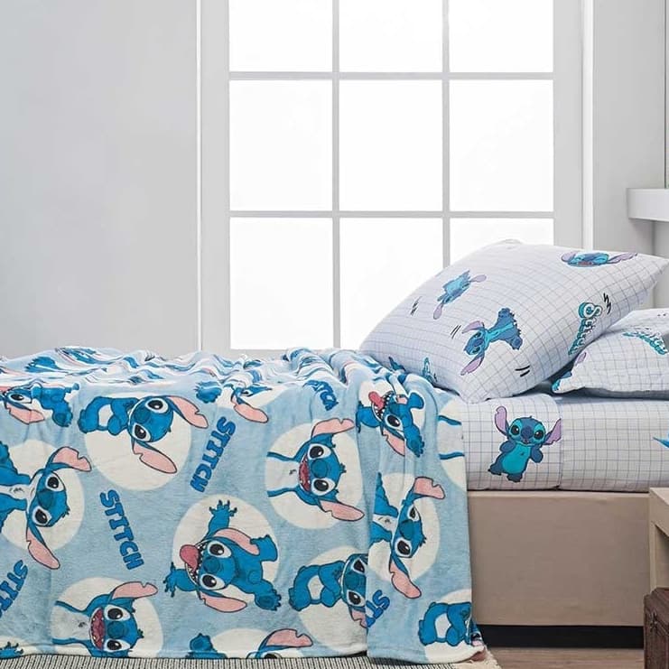 Cobertor Flannel Infantil Casal Solteiro Super Macia e Hipoalérgica Disney Stich