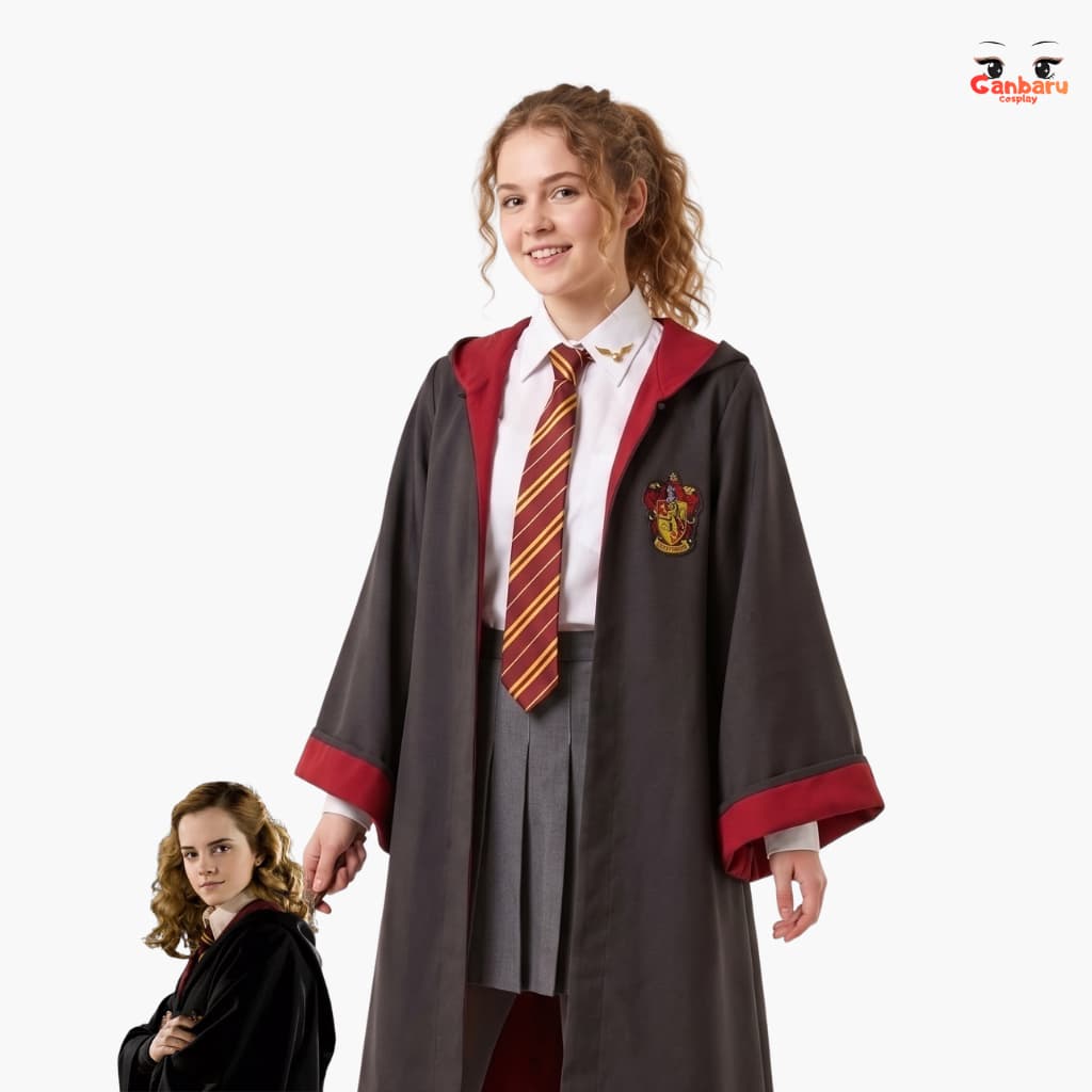 Fantasia Hermione Harry Potter Infantil Uniforme Completo Capa, Camisa, Saia e Gravata