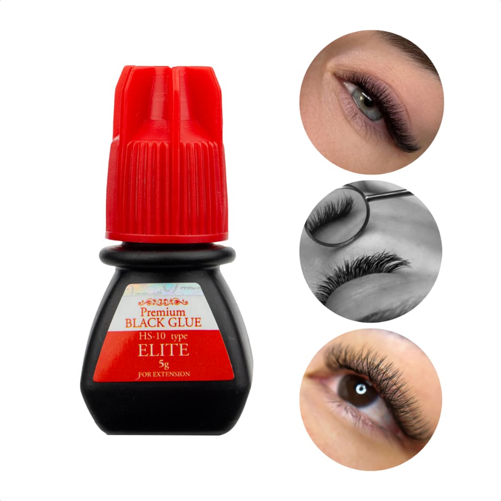 Cola para Extensão de Cílios Elite HS10 5ml Adesivo Preto Secagem 3 a 5s Lash Designer