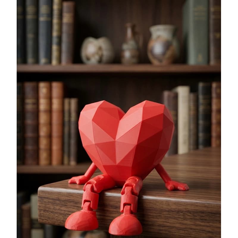 Coração Geométrico Low Poly Articulado Enfeite Criativo Decorativo Estante Prateleira