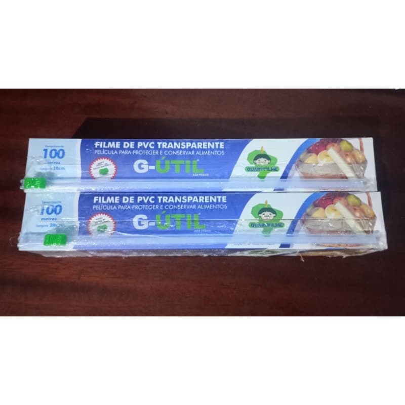 FILME DE PVC TRANSPARENTE, COM 100 METROS CUMPRIMENTO X 28 CM LARGURA