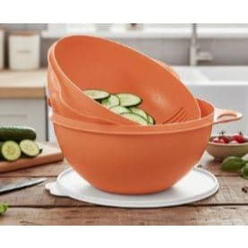 Kit Tupperware Super Criativa 4,5 litros + Multi Escorredor 1,7 litro pêssego