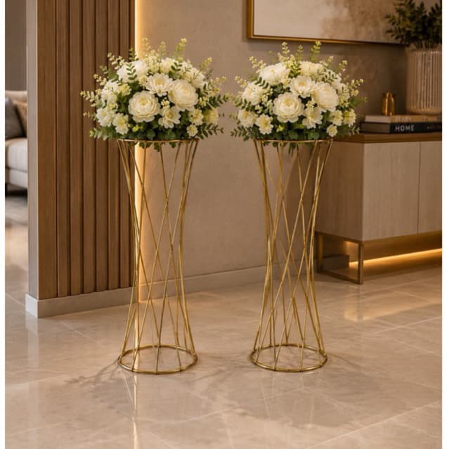 Kit De Vaso Trançado Kit Decoração Luxo 60cm Arranjo Centro De Mesa Festa Casamento Suporte Conjunto