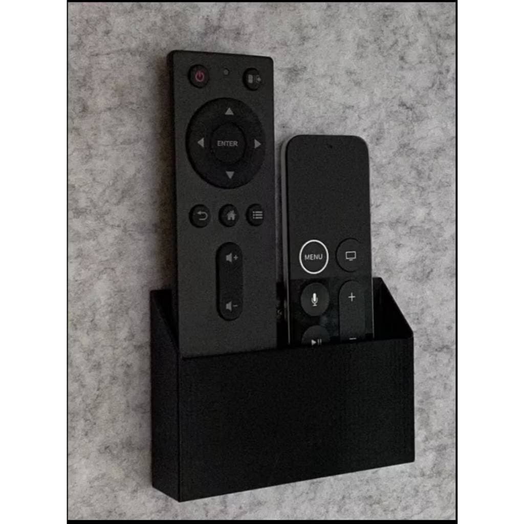 Suporte De Parede Porta 2 Controles Remoto Ar E Tv Home Preto e Branco