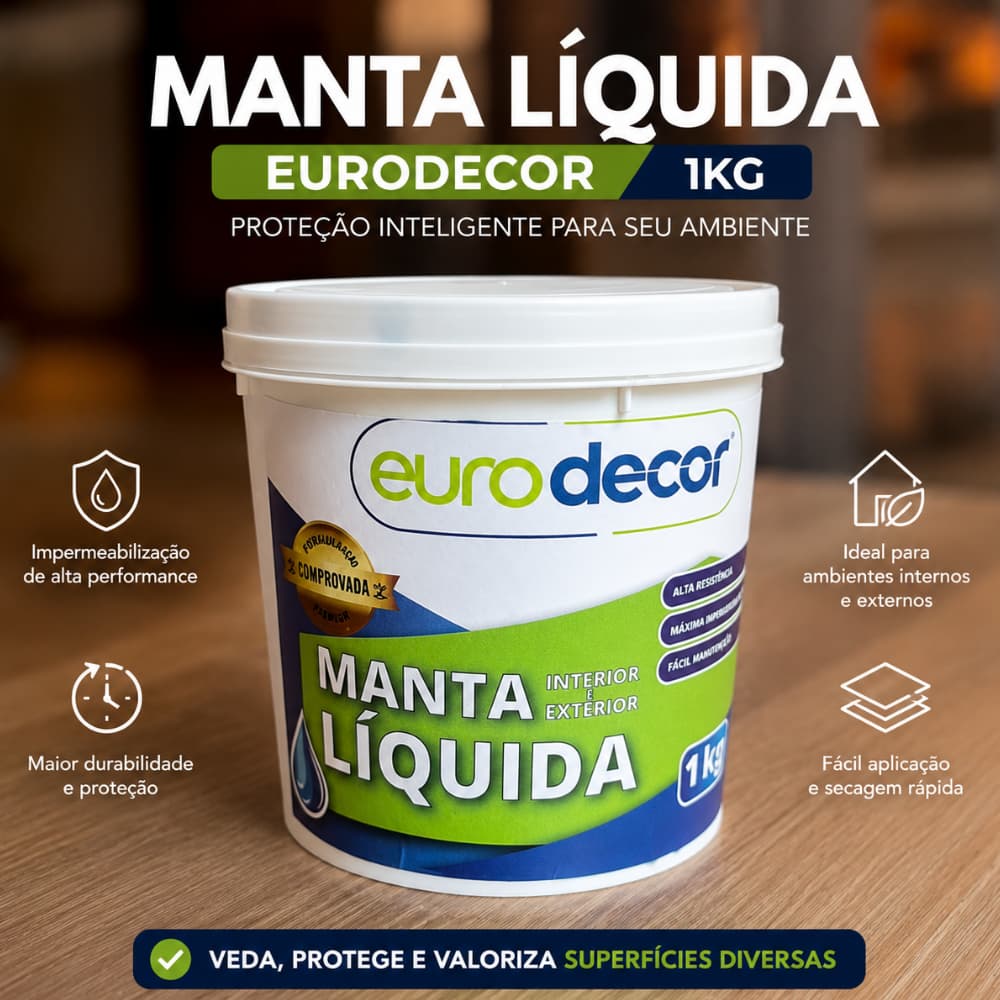 Manta Líquida Emborrachada Vazamento Infiltração 1kg Cinza Crômio ou Preto
