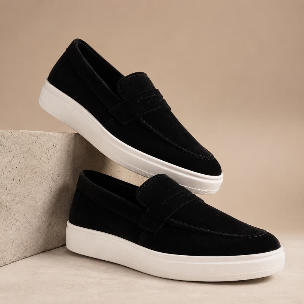 Sapato Social Masculino Mocassim Camurça Moderno Loafer Confortável Elegante Leve Casual Trabalho