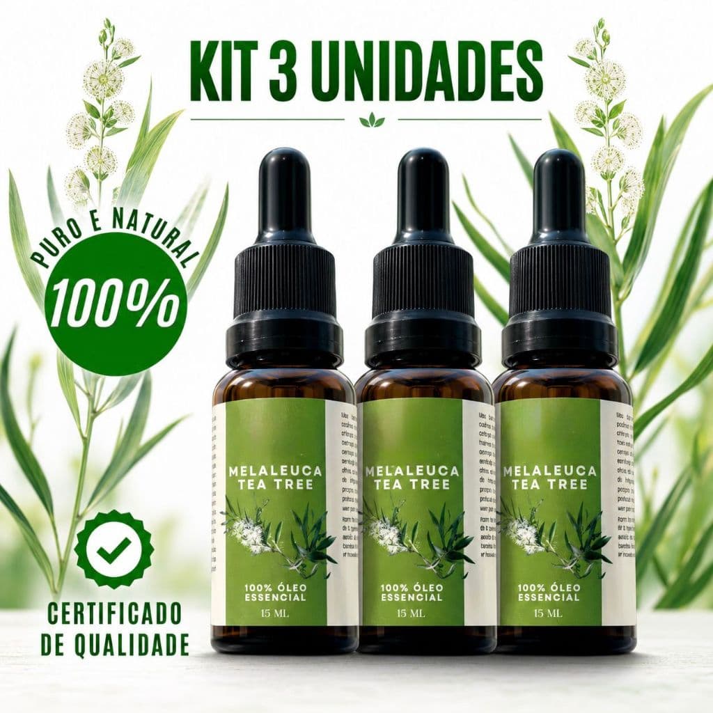 KIT 3 Unidades Óleo de Melaleuca Contra Gotas 100% Puro Original