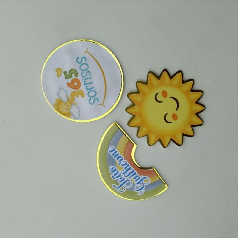 ENVIO IMEDIATO Apliques raio de sol / aplique minha primeira volta ao sol 3D com Fundo Dourado Papel Lamicote