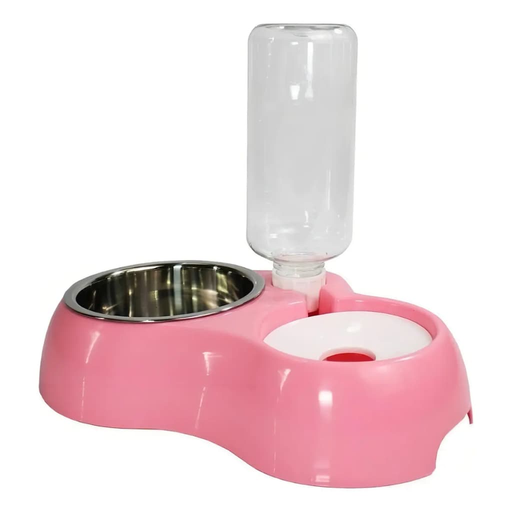 Comedouro e Bebedouro Pet Duplo Automático Para Gatos e Cão 500ml