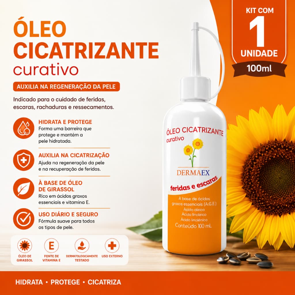 1 Unidade - Óleo De Girassol Dermaex Age 100ml -  Nutriex
