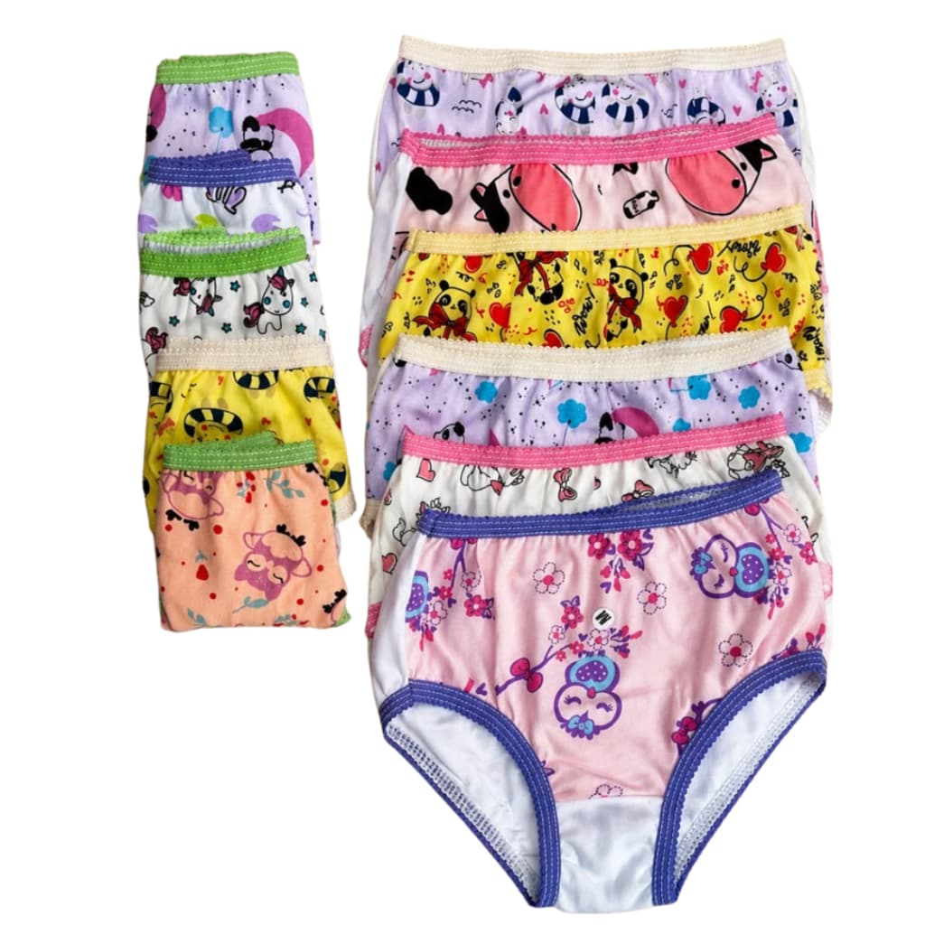 kit 6 Calcinha Infantil 100% Algodão Antialérgica Confortável