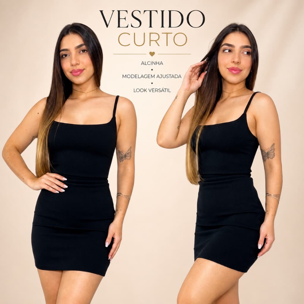 Vestido Feminino de Alcinha Fina Tubinho Curto Midi Tendencia Liso Moda Plus Size Canelado Várias Cores Anarruga