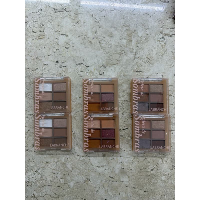 Kit 6 Paletas de Sombras Labranche Cores Sortidas Alta Pigmentação Mini Atacado