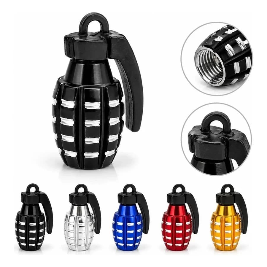 Kit Bico de Válvula Granada de Pneu Moto Carro Universal Alumínio