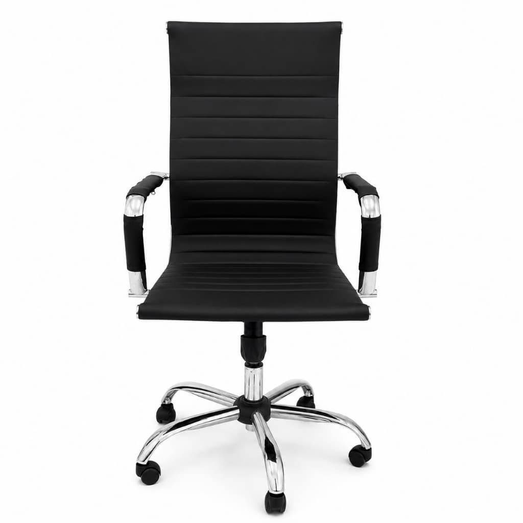 Cadeira Escritório Com Base Giratória Regulagem De Altura Eames Preto Luxo