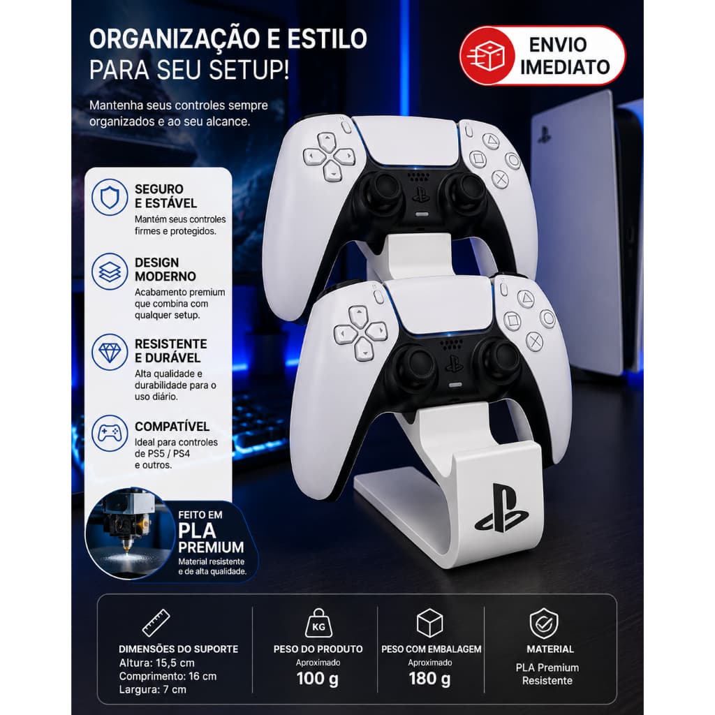 Suporte duplo para controles PS5 / PS4
