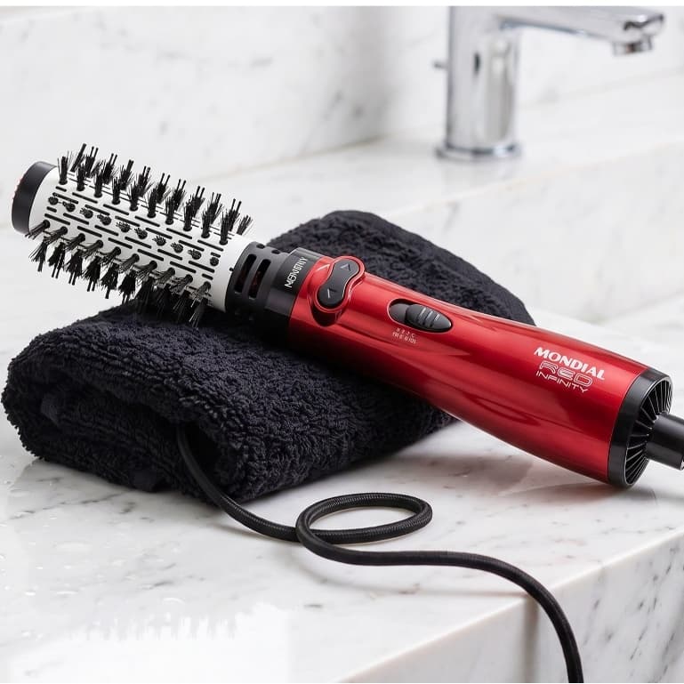 Escova Rotativa Mondial Cerâmica Queratina Brilho Intenso Modelagem Profissional Mais Brilho Menos Frizz Cabelos Lindos