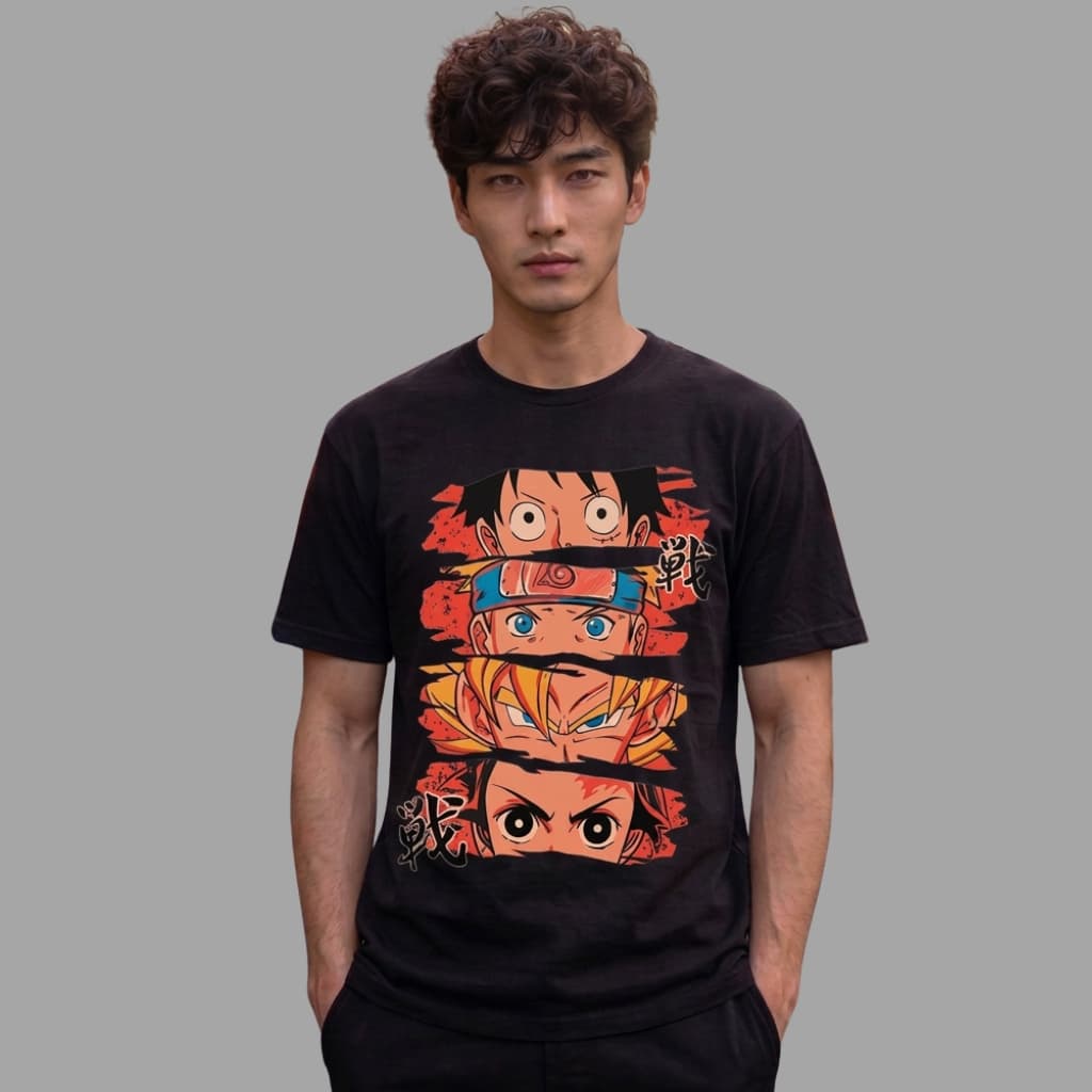 Camisa Camiseta Streetwear Estampado Anime Naruto Goku One Piece 100% Algodão Premium Unissex