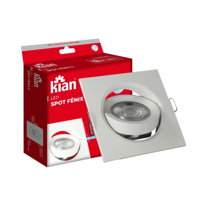 Spot Led 5w Quadrado Branco Frio 6000k Embutir Mr16 kian
